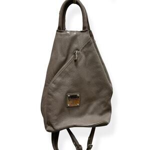 VALENTINA Italy Genuine Italian Pebbled Leather Sling Backpack Shoulder Bag